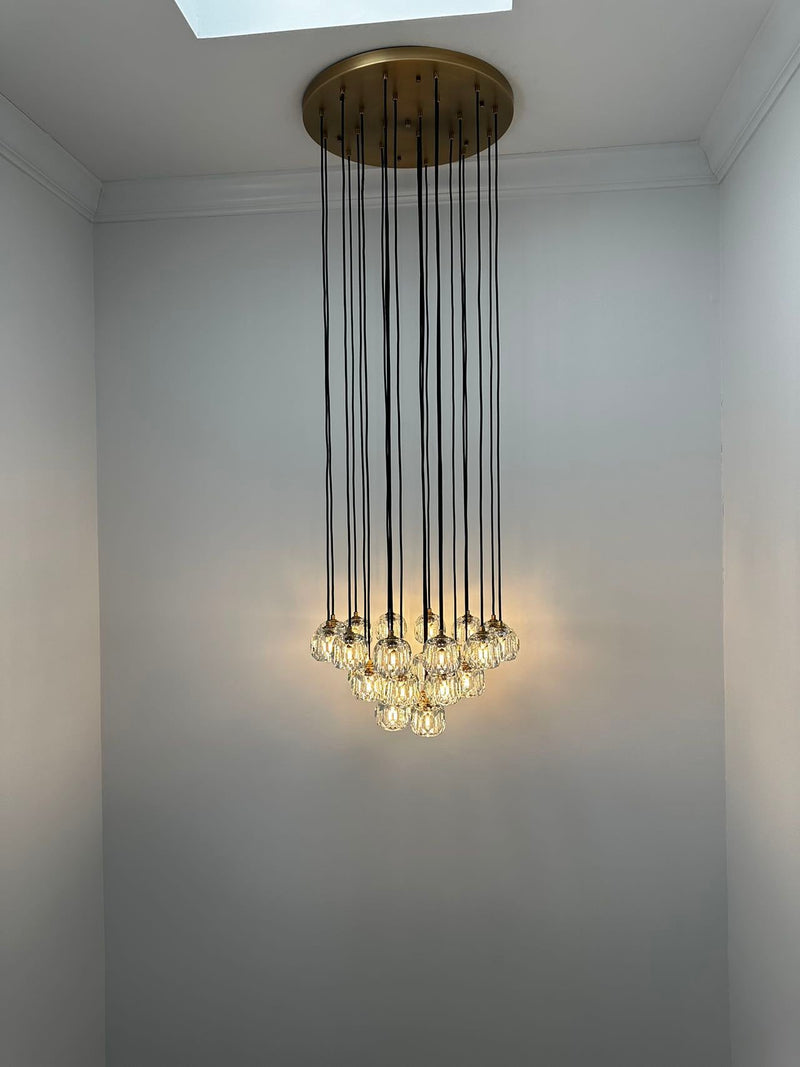 Kristina Series Glass Chandelier 24"Cluster