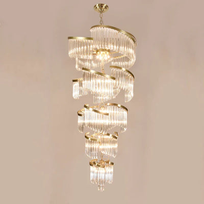 Bourbons Louis Flower 5-Tier Crystal Round Chandelier