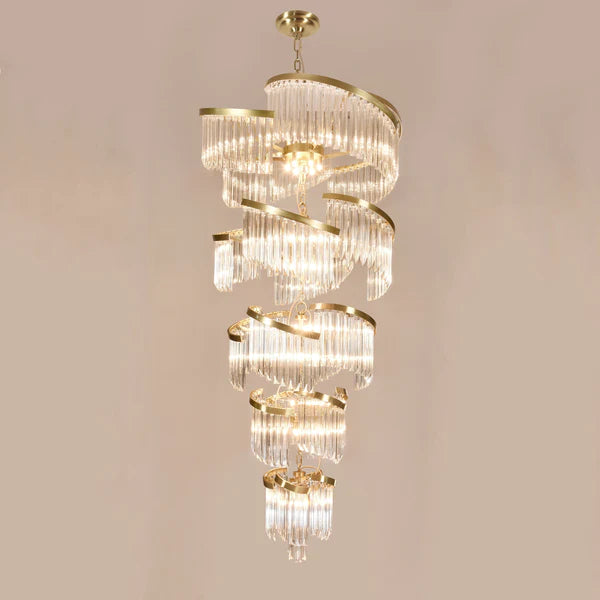 Bourbons Louis Flower 5-Tier Crystal Round Chandelier