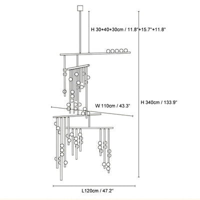 Drop System Chandelier 59 Bulbs