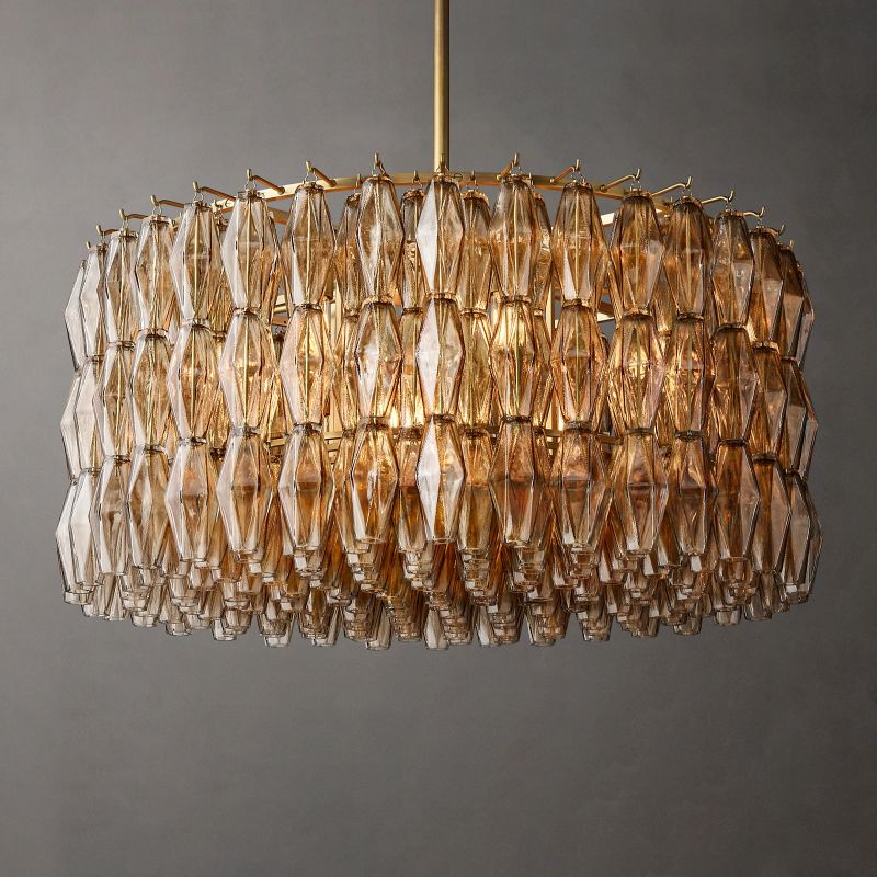 Evelyn Crystal Round Chandelier 37"