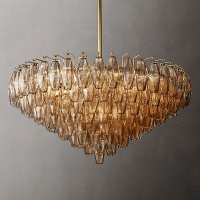 Evelyn Crystal Tiered Round Chandelier 37"