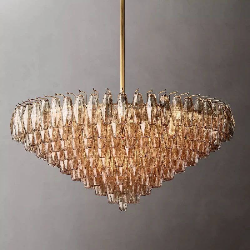 Evelyn Crystal Tiered Round Chandelier 47"