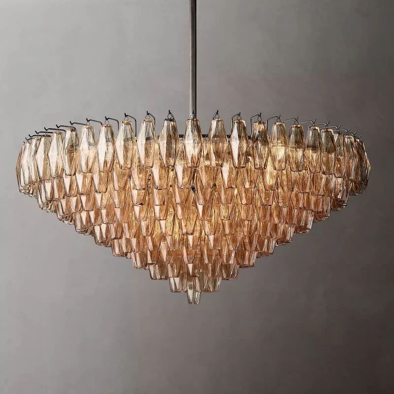 Evelyn Crystal Tiered Round Chandelier 47"