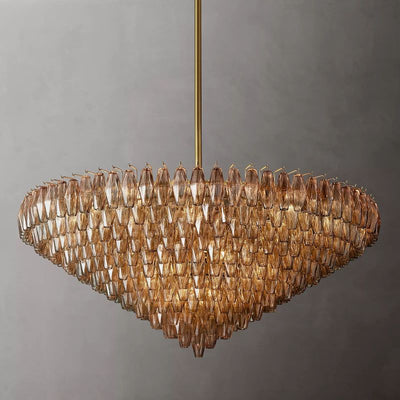 Evelyn Crystal Tiered Round Chandelier 62"