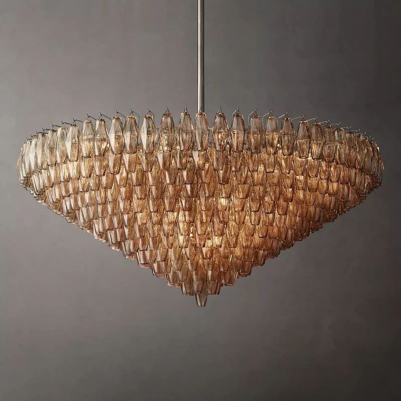 Evelyn Crystal Tiered Round Chandelier 62"