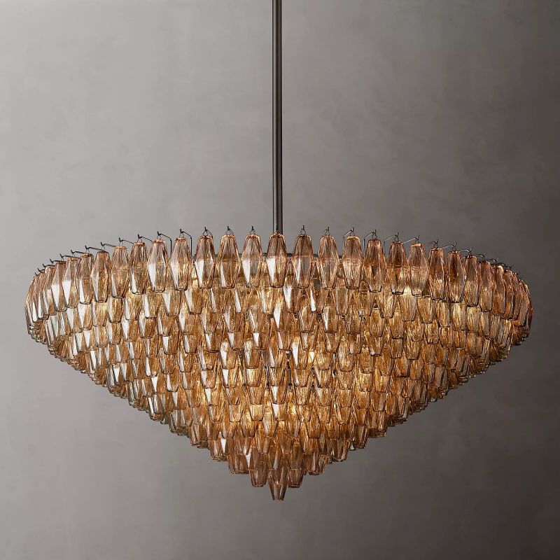 Evelyn Crystal Tiered Round Chandelier 62"