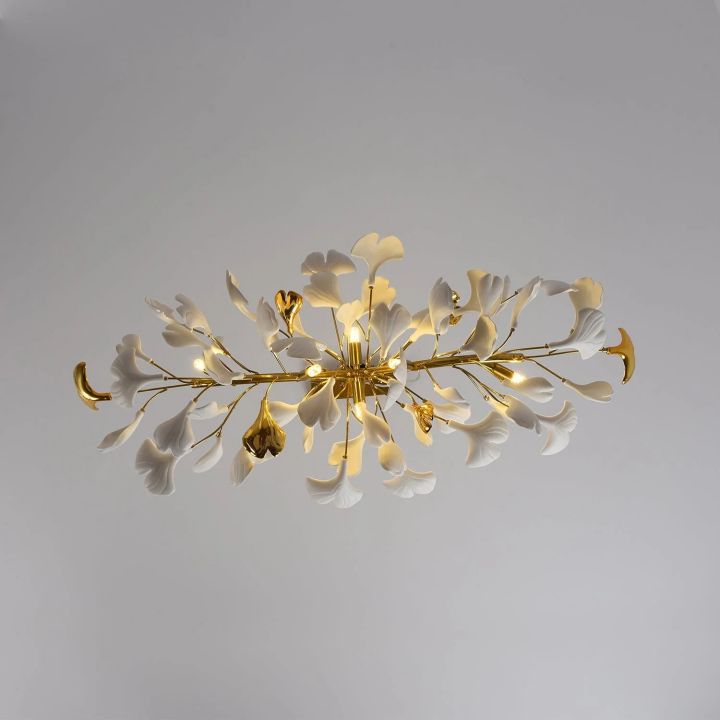 Gingko  Ceramic Luxury Chandelier Style C