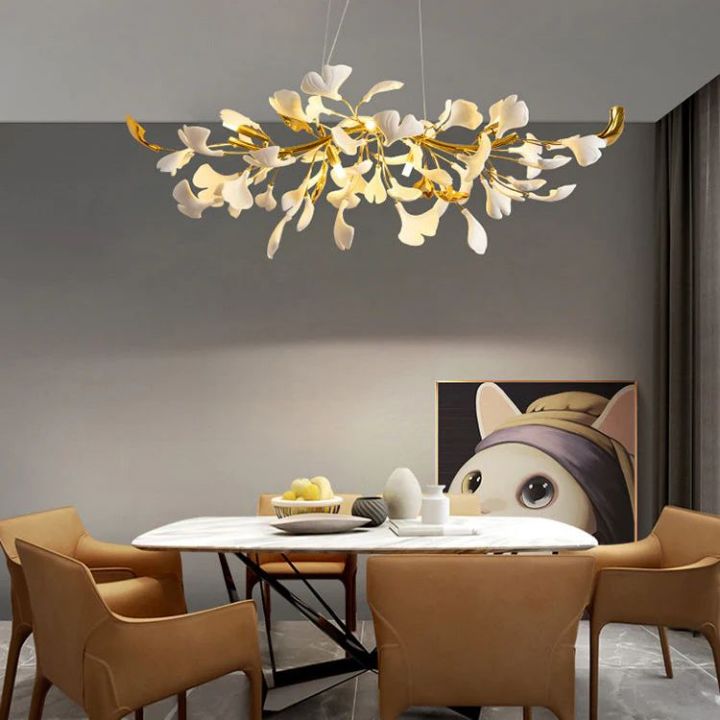 Gingko  Ceramic Luxury Chandelier Style C