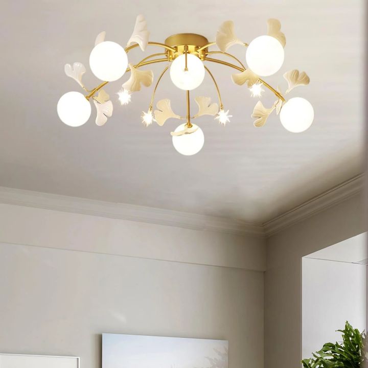 Ginkgo Ceramic Glass Ceiling Lamp