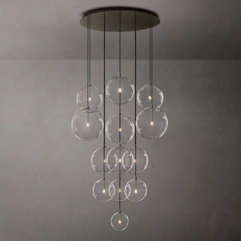 Glass Ball 13 Light Cluster Chandelier