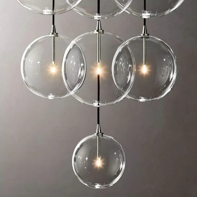 Glass Ball 13 Light Cluster Chandelier