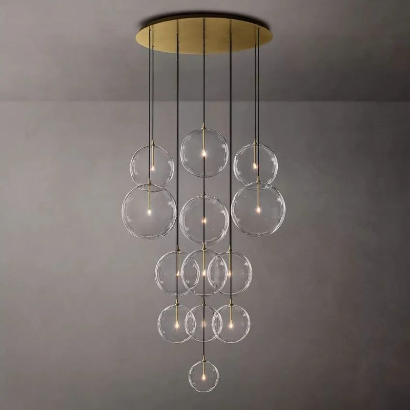 Glass Ball 13 Light Cluster Chandelier