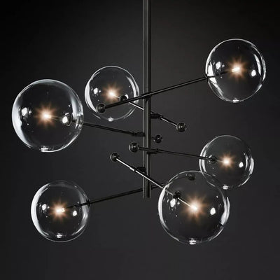 Glass Ball 6 Light  Pendant Chandelier