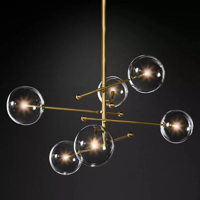 Glass Ball 6 Light  Pendant Chandelier