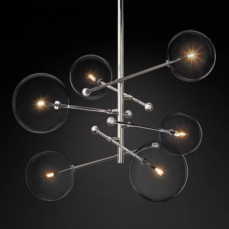 Glass Ball 6 Light  Pendant Chandelier