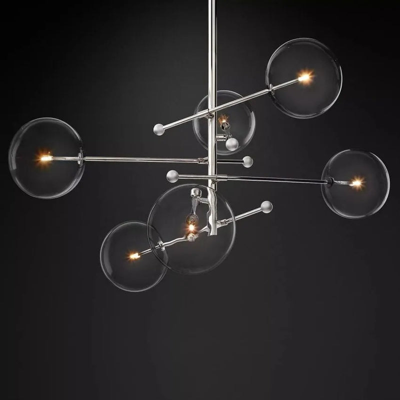 Glass Ball 6 Light  Pendant Chandelier