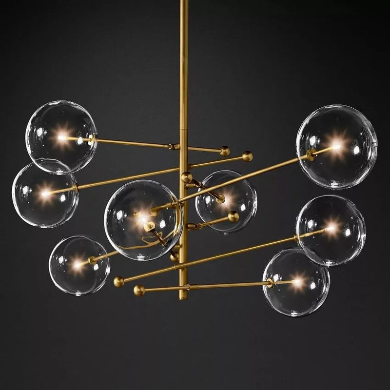 Glass Ball 8 Light  Pendant Chandelier