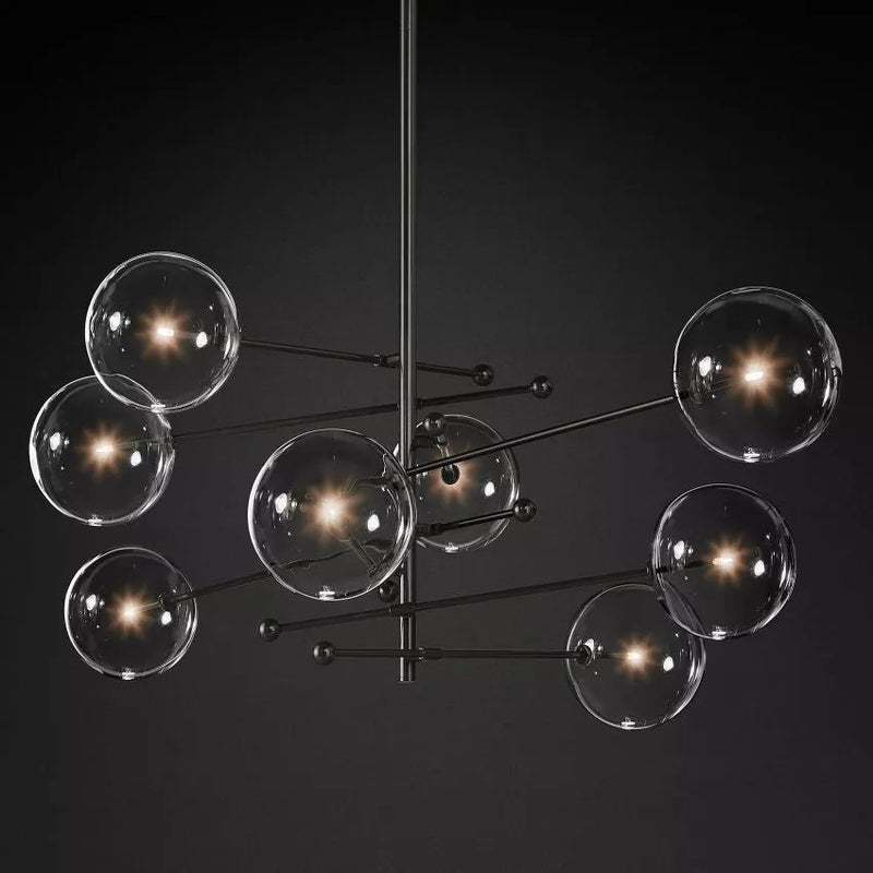 Glass Ball 8 Light  Pendant Chandelier