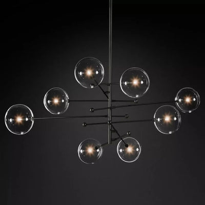 Glass Ball 8 Light  Pendant Chandelier