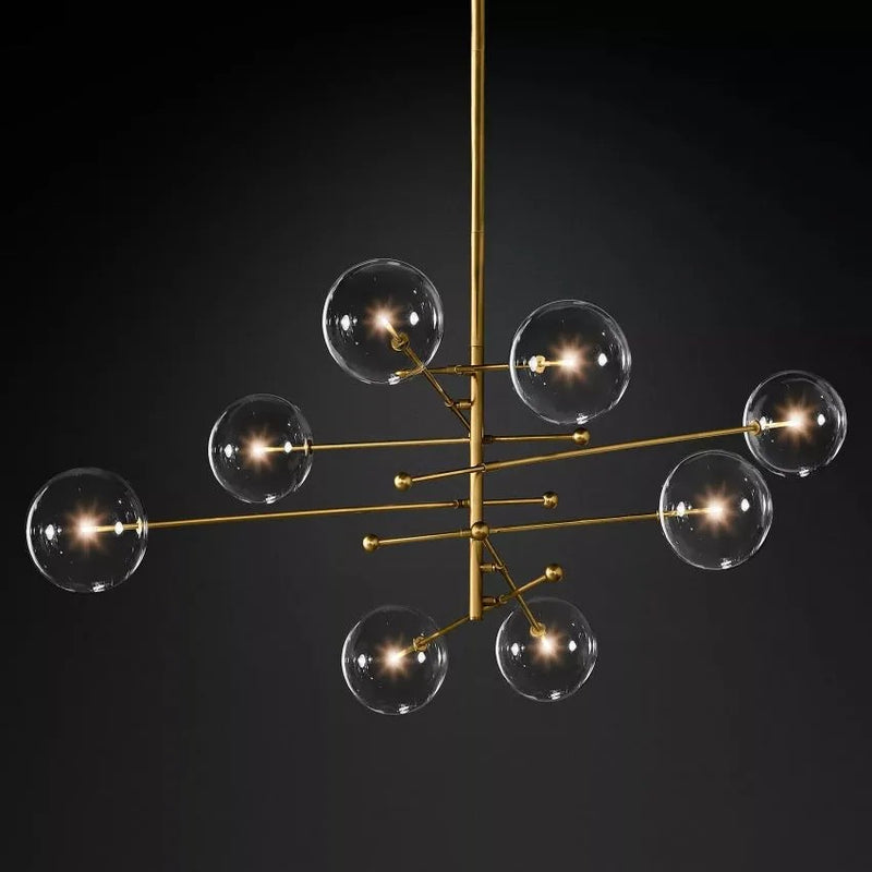 Glass Ball 8 Light  Pendant Chandelier