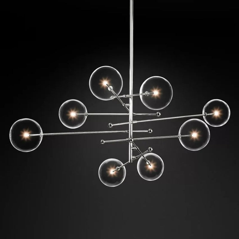 Glass Ball 8 Light  Pendant Chandelier