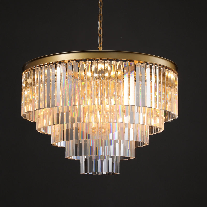 Tedem Series K9 Crystal Round / Linear Chandelier