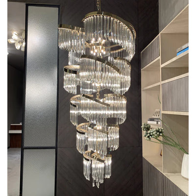 Bourbons Louis Flower 5-Tier Crystal Round Chandelier