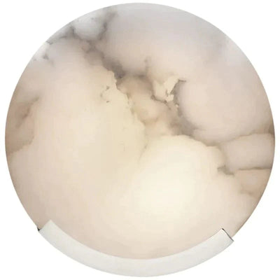 Alabaster Modern  Round Plate Wall Sconce