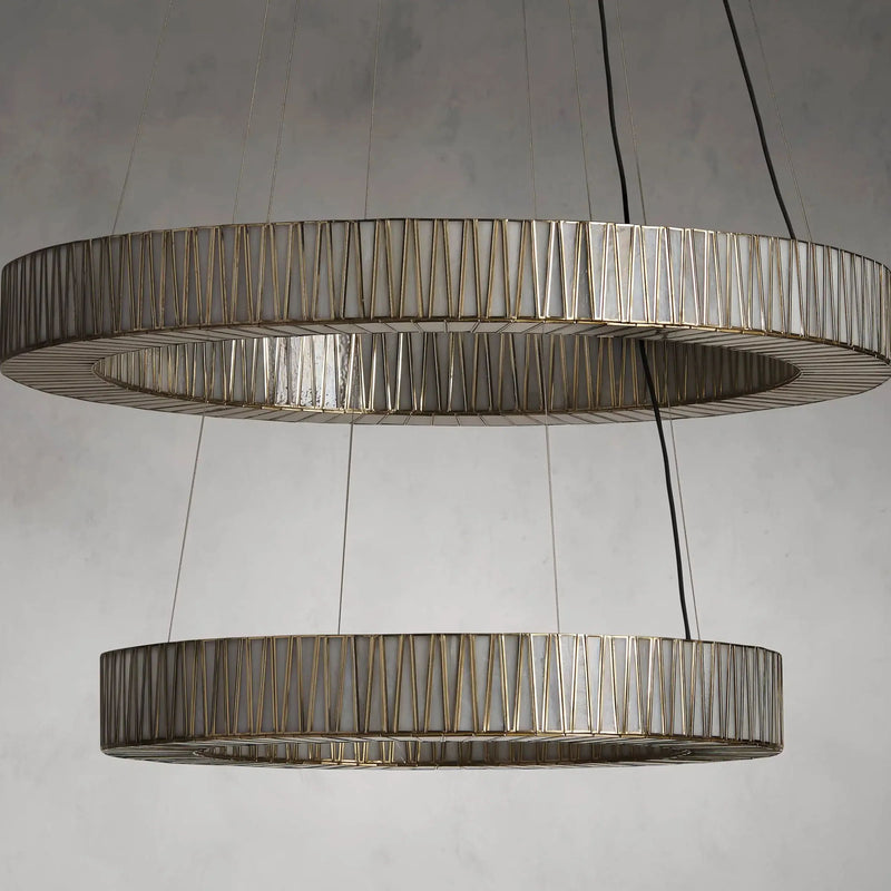 Junit Glass  2-Tier Round Chandelier