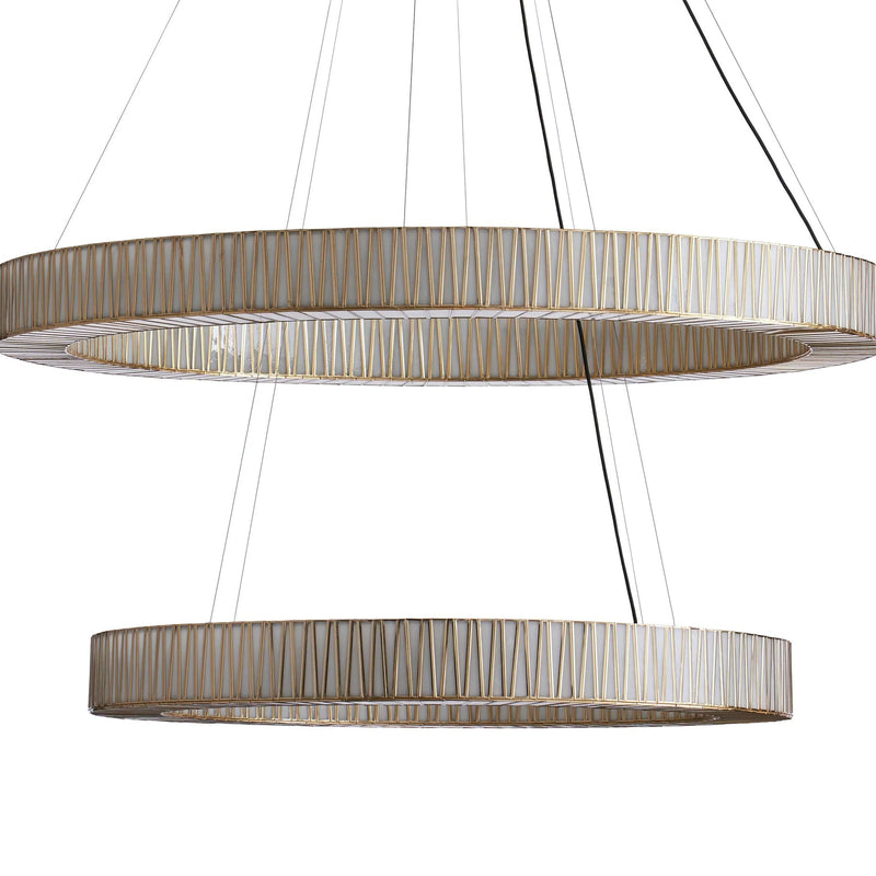 Junit Glass  2-Tier Round Chandelier