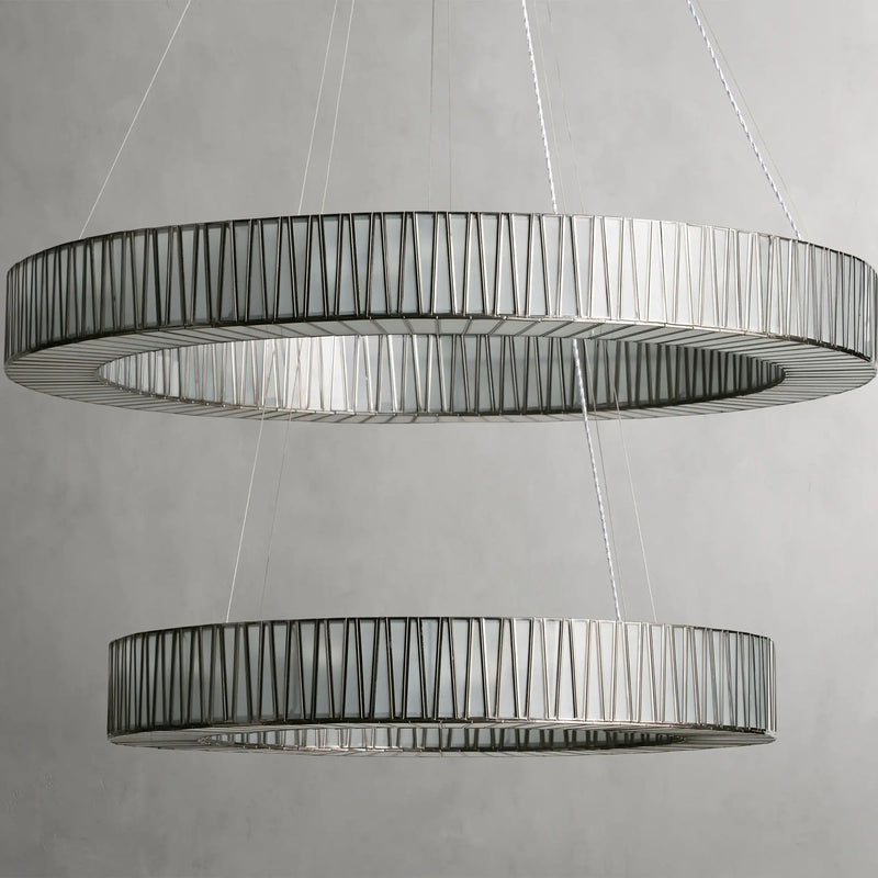 Junit Glass  2-Tier Round Chandelier