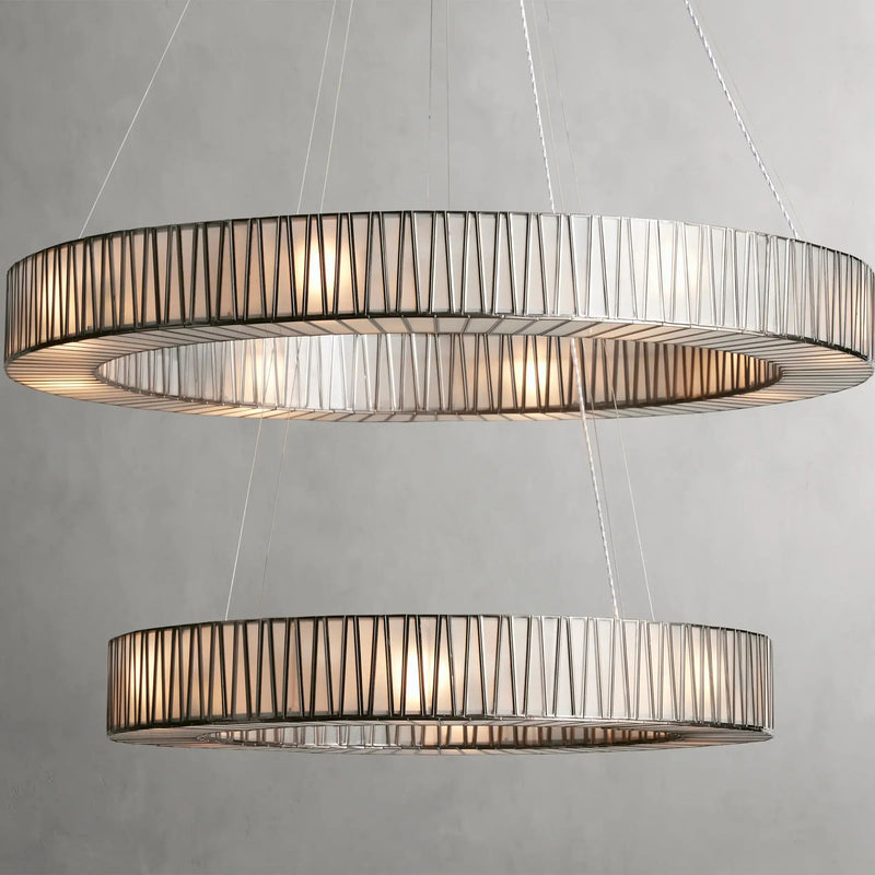 Junit Glass  2-Tier Round Chandelier