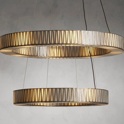 Junit Glass  2-Tier Round Chandelier