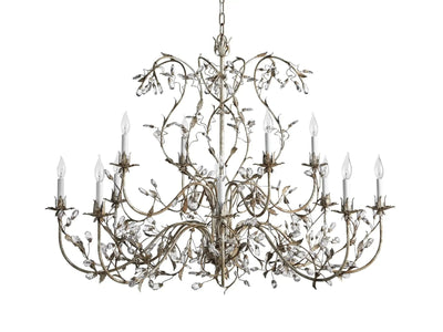 Kaylee Crystal 12 Lights Pendant Chandelier 46"