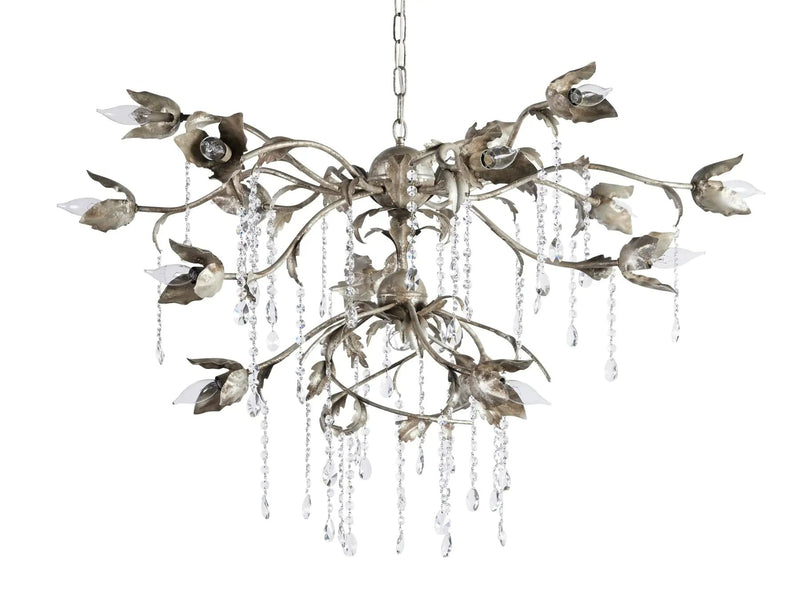 Kaylee Crystal Round Chandelier  40" D- Silver