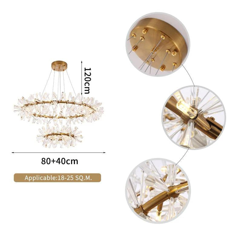 Kily Crystal 2-tier Round  Chandelier