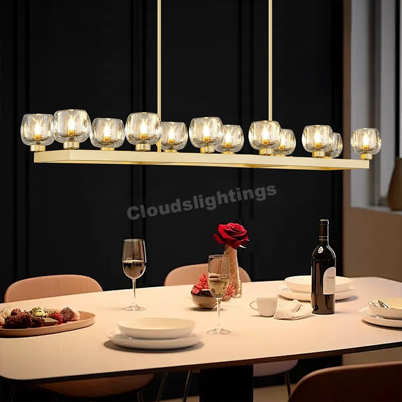 Kirsten Glass Linear Chandelier 59"