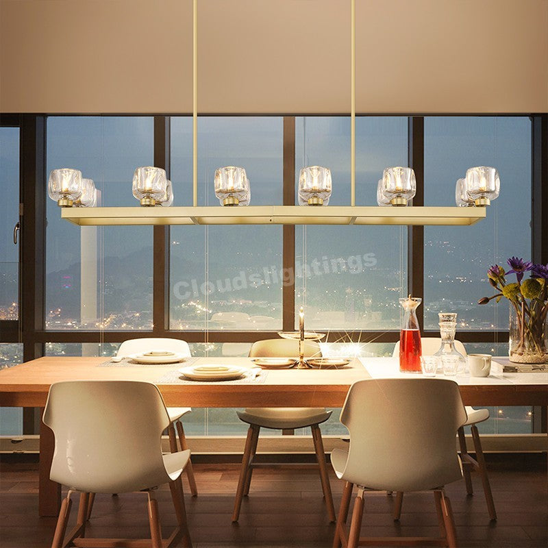 Kirsten Glass Linear Chandelier 59"