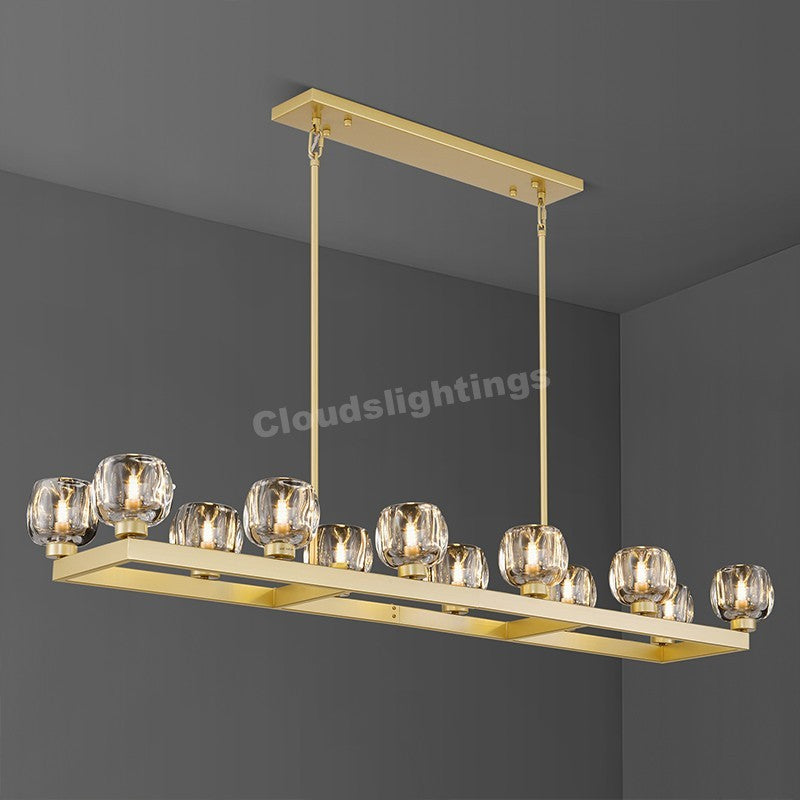 Kirsten Glass Linear Chandelier 59"
