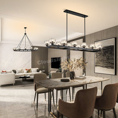 Kirsten Glass Linear Chandelier 59"