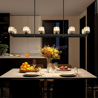 Kirsten Glass Linear Chandelier 59"