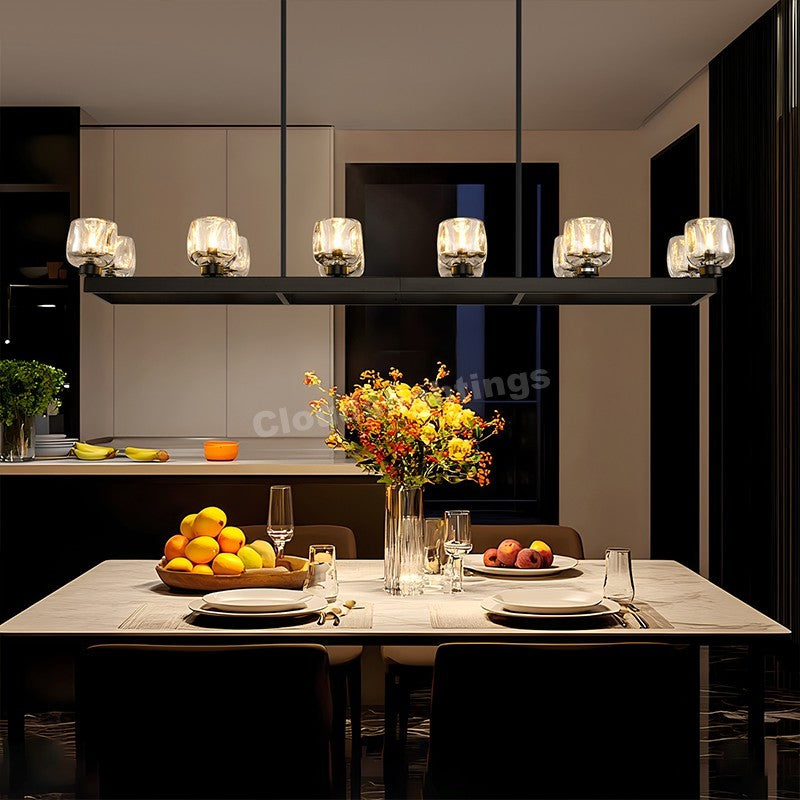 Kirsten Glass Linear Chandelier 59"