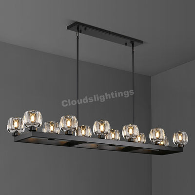 Kirsten Glass Linear Chandelier 59"