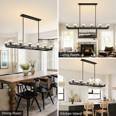 Kirsten Glass Linear Chandelier 59"