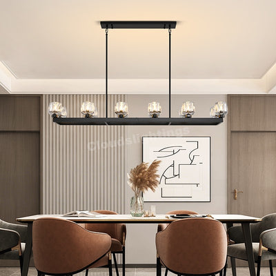 Kirsten Glass Linear Chandelier 59"