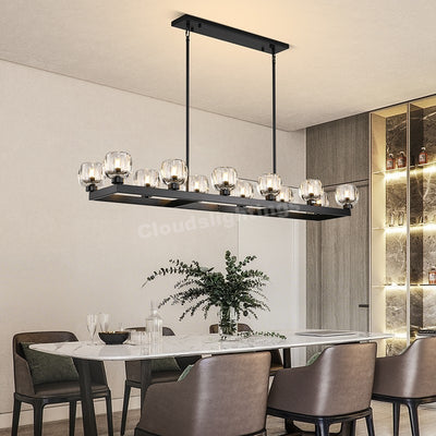 Kirsten Glass Linear Chandelier 59"