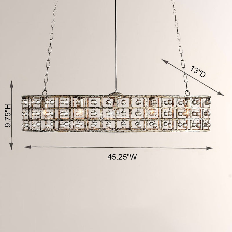 La Grille Oval Chandelier 45“L