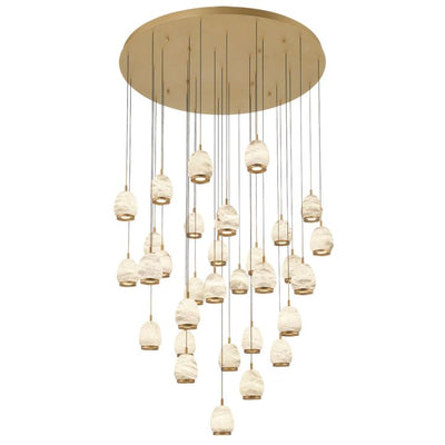 Alabaster Epoch Round LED Chandelier