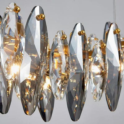 Flora Crystal Linear Chandelier L47"